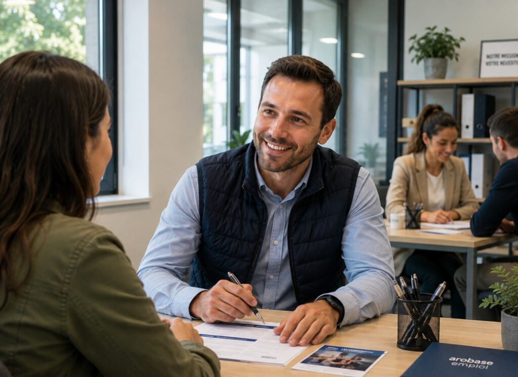 Entretien de recrutement entre un conseiller PRO GE et une candidate